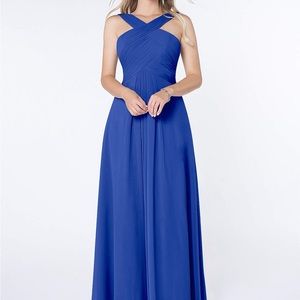 Royal blue, long chiffon dress